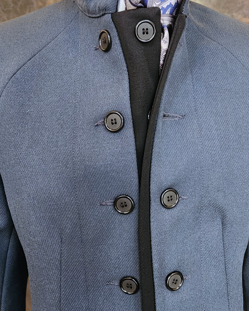 Women's Military Coat - Cadet Blue