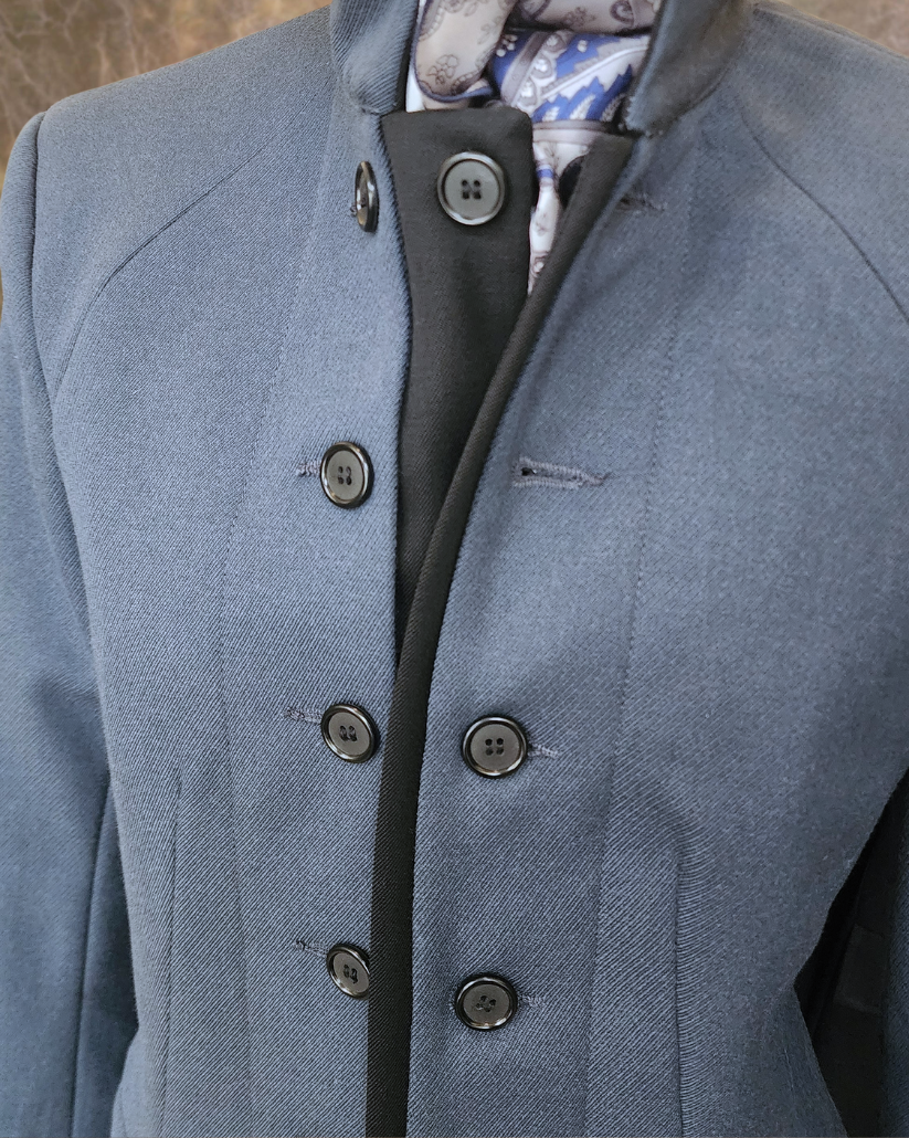 Women's Military Coat - Cadet Blue