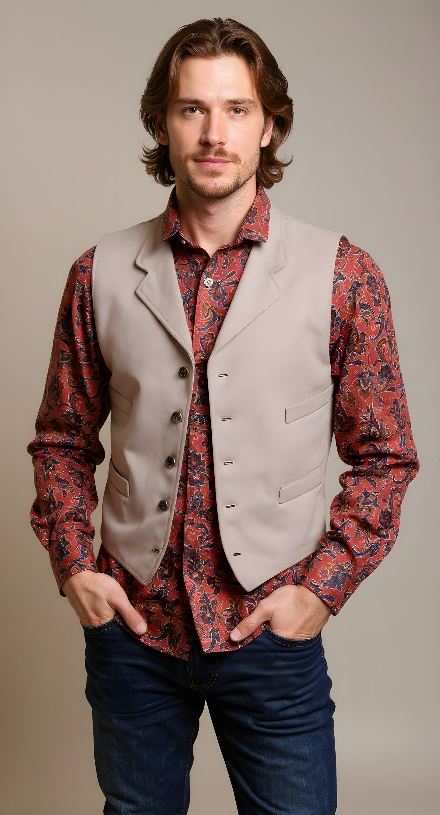 Men's Notch Vest - Granite Gaberdine