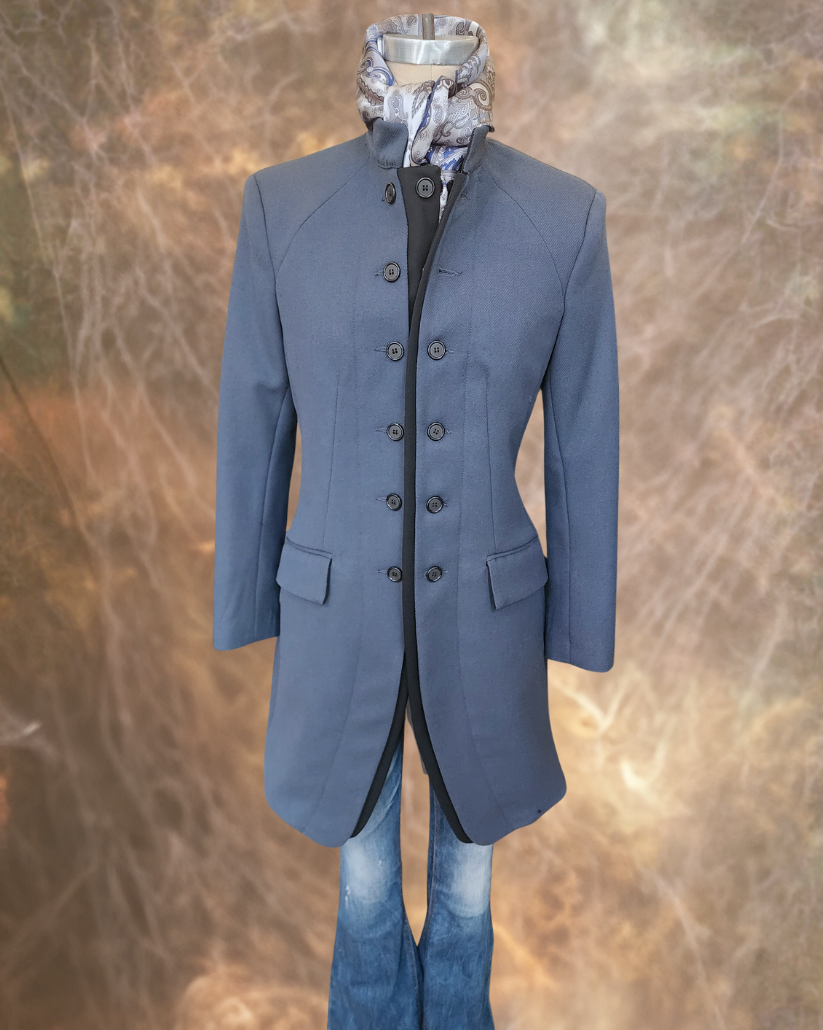 Women's Military Coat - Cadet Blue