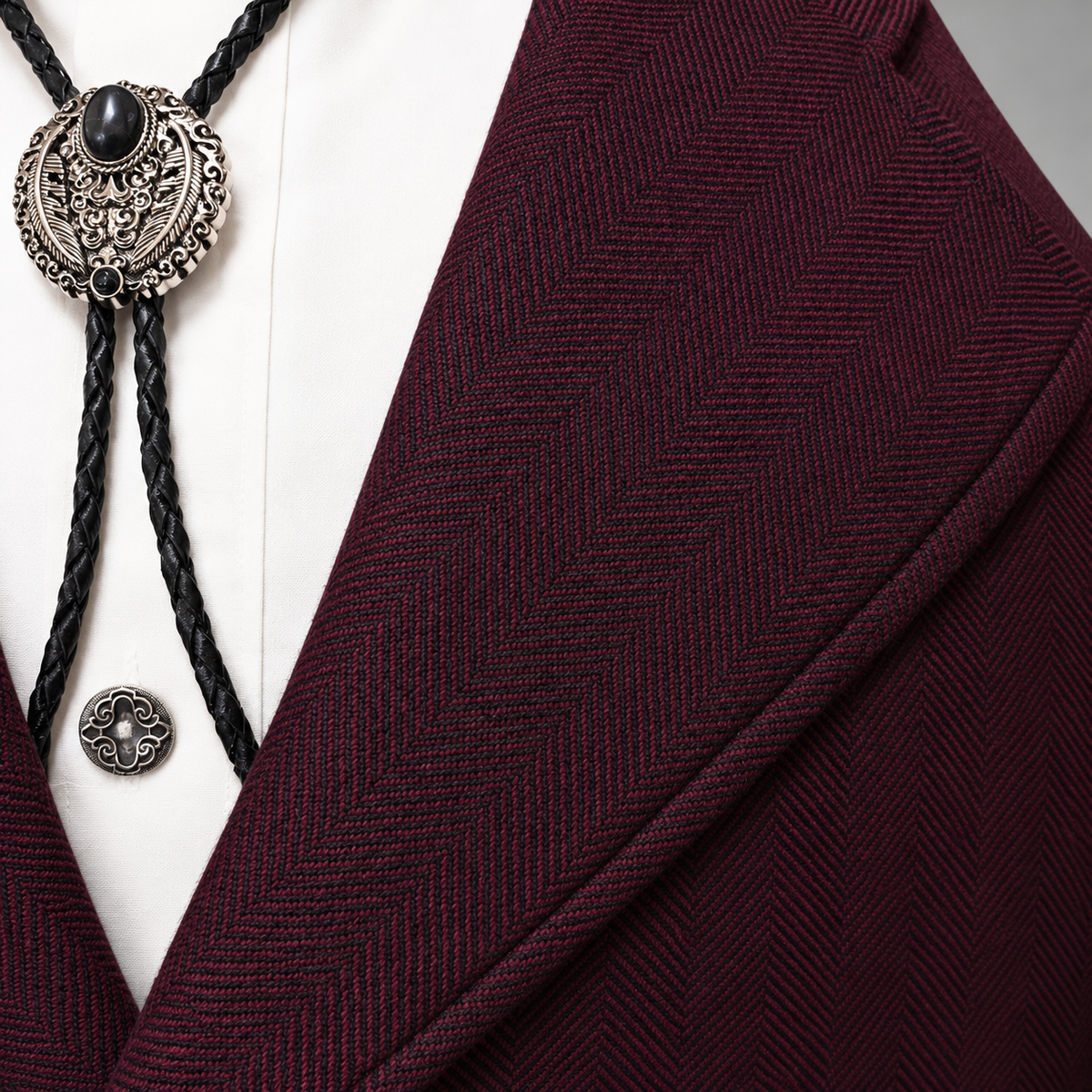 The Garnet Herringbone Wool Frock Coat (189-D)