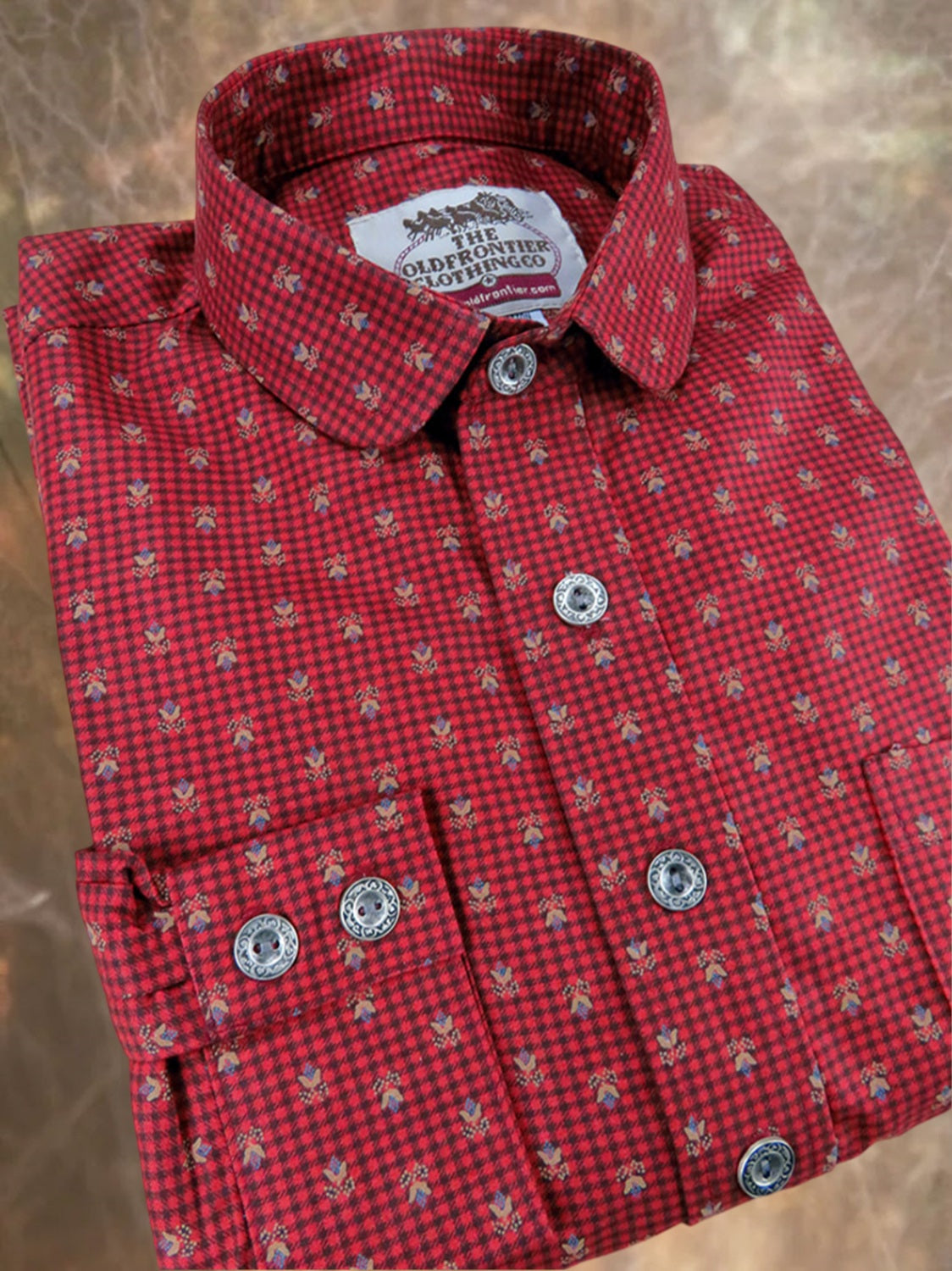 Red and Black Floral Check Men's Dakota Shirt