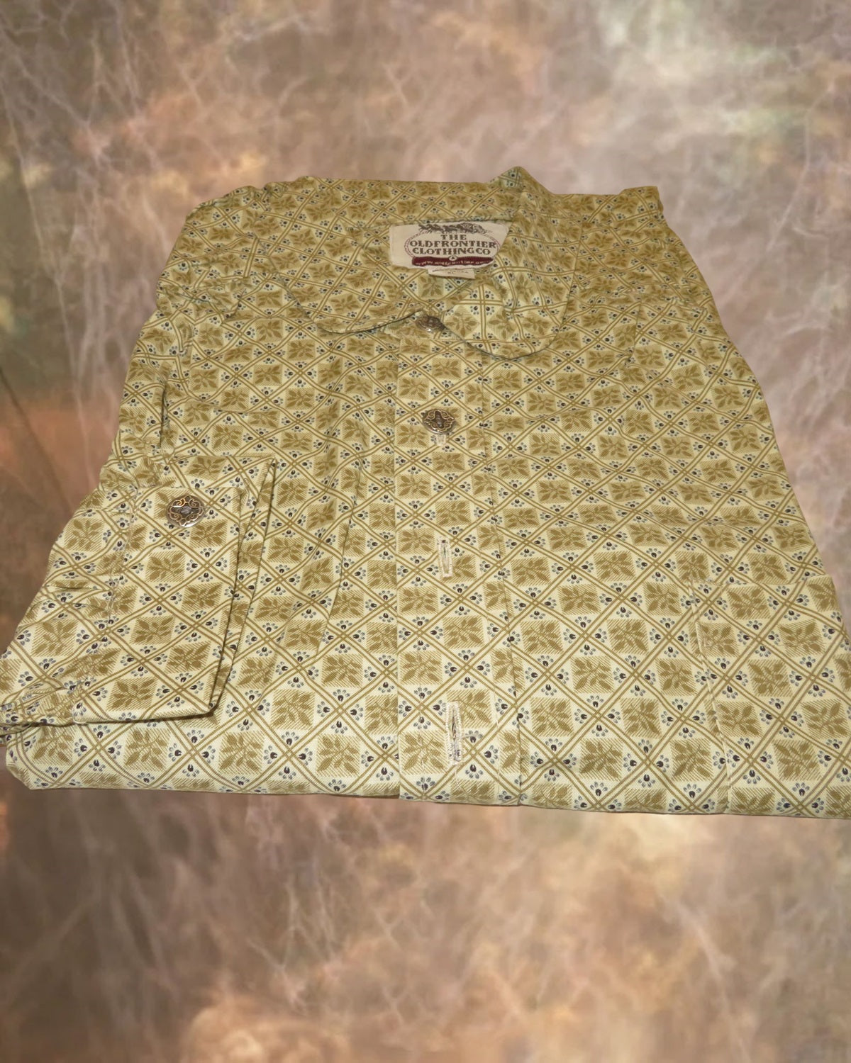 Seafoam Floral Geometric Men's Victorian Shirt
