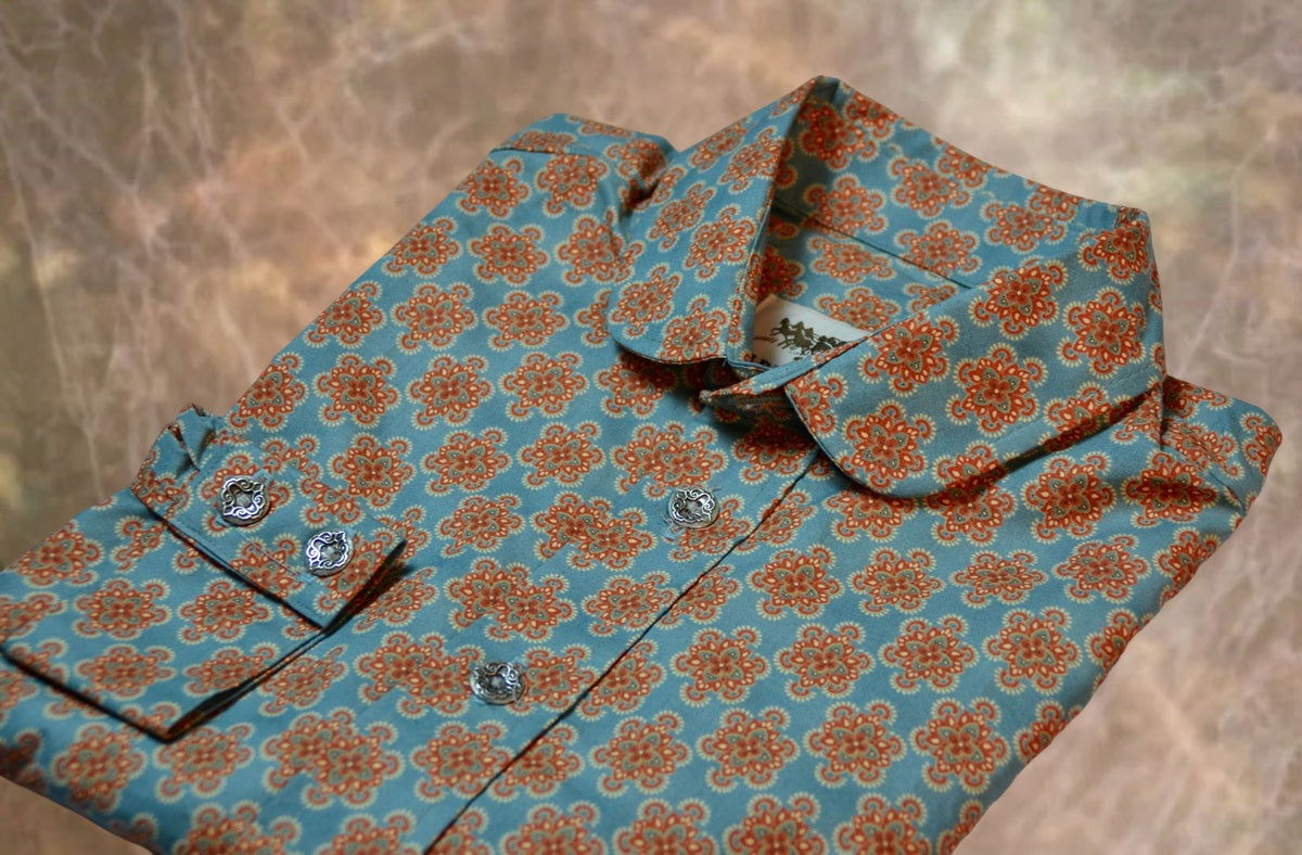 Red and Blue Starburst Men's Dakota Shirt
