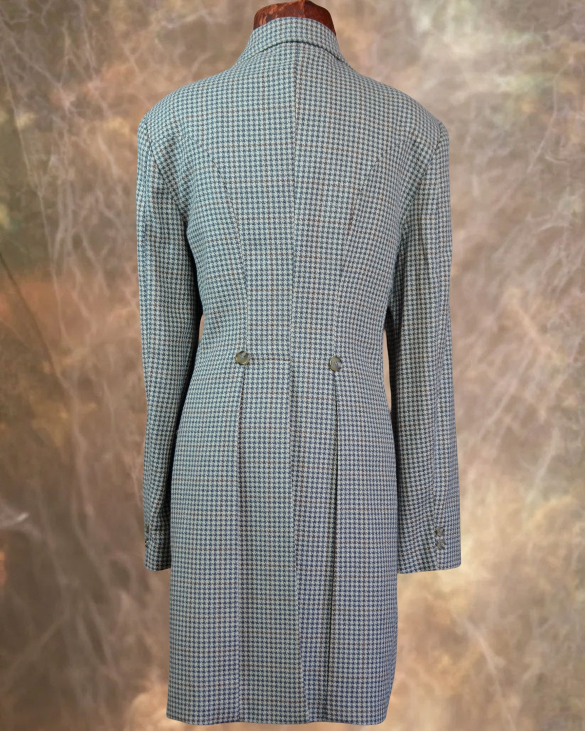 Women's Slate Blue with Copper Houndstooth Tailored Frock Coat