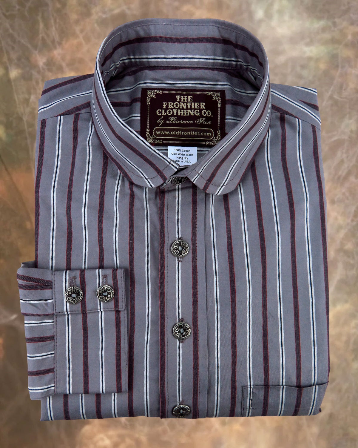 Grey and Rust Stripe Men's Dakota Shirt
