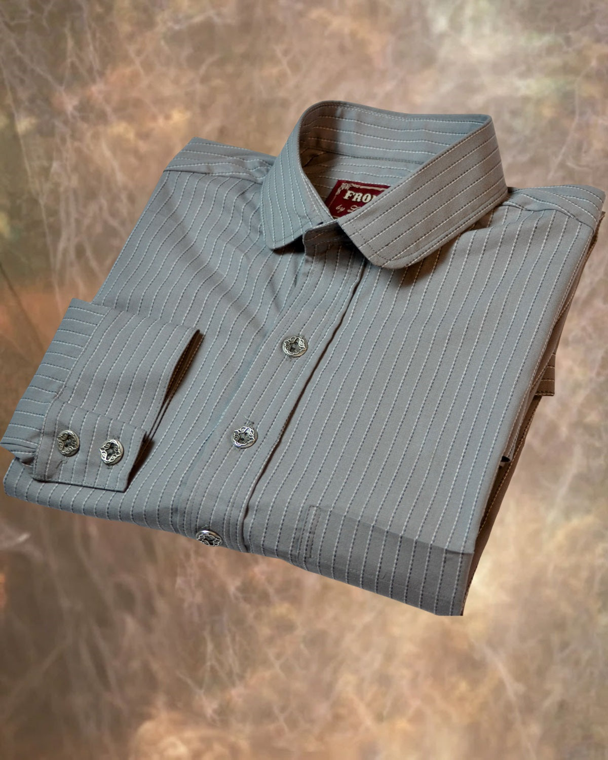 Slate Grey Ticking Stripe Men's Dakota Shirt
