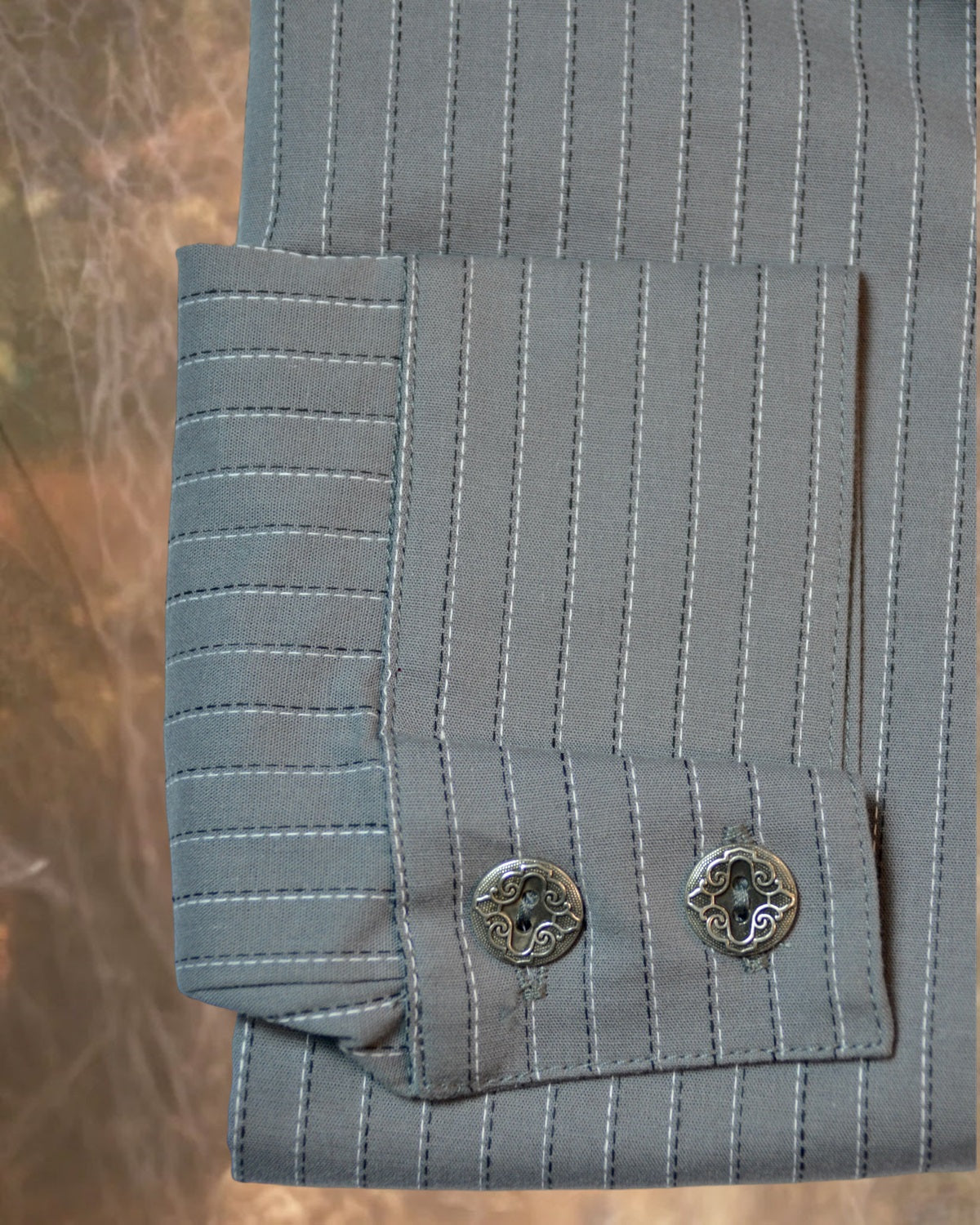 Slate Grey Ticking Stripe Men's Dakota Shirt