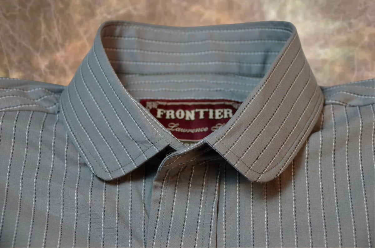 Slate Grey Ticking Stripe Men's Dakota Shirt