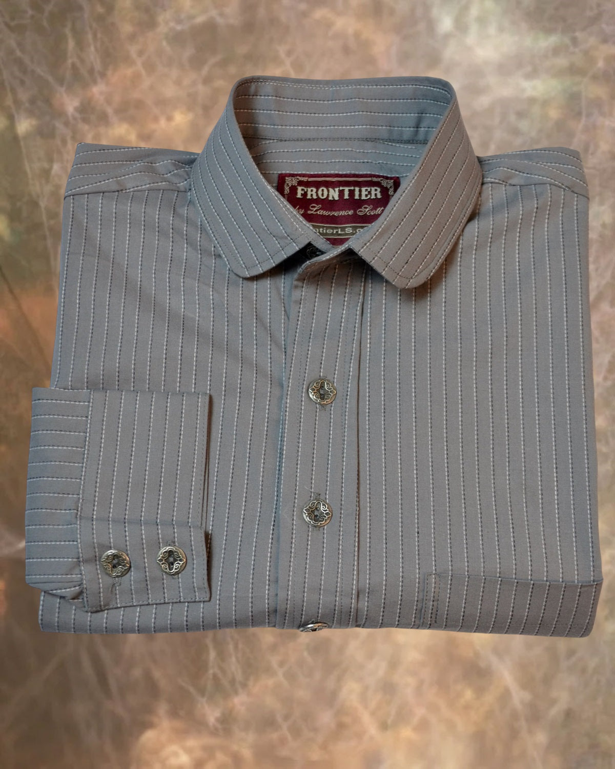 Slate Grey Ticking Stripe Men's Dakota Shirt