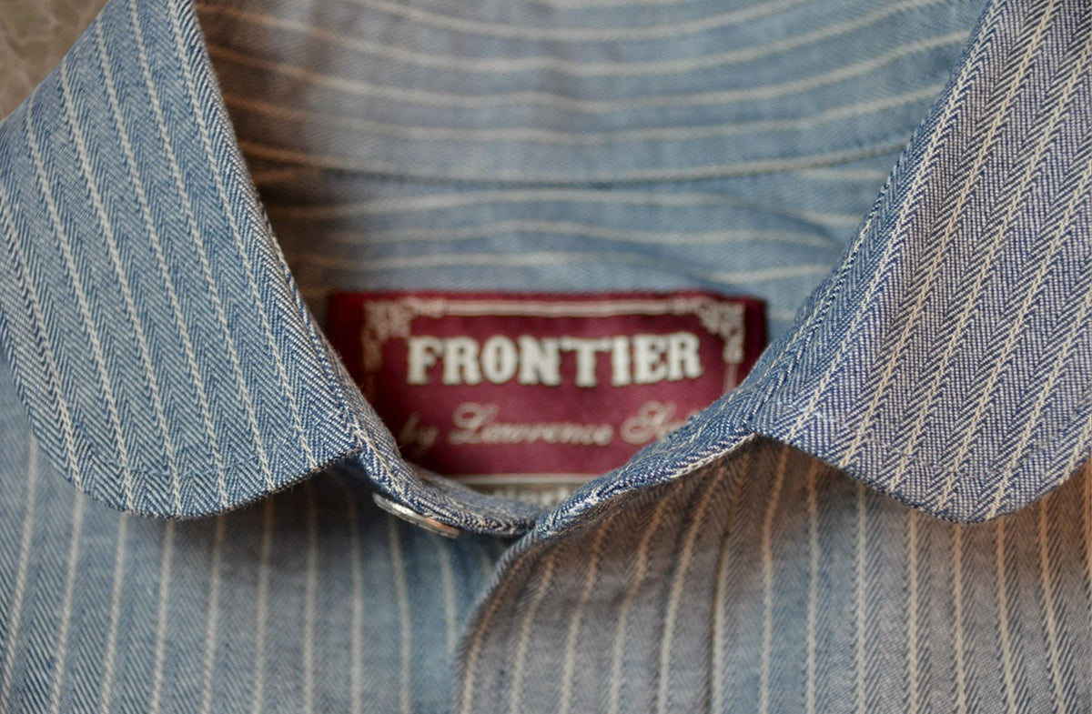 Slate Blue Herringbone Stripe Men's Dakota Shirt