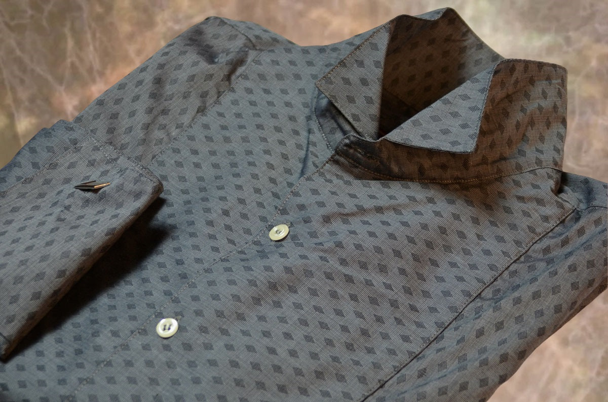Slate Blue Diamond Men's Tuxedo Shirt