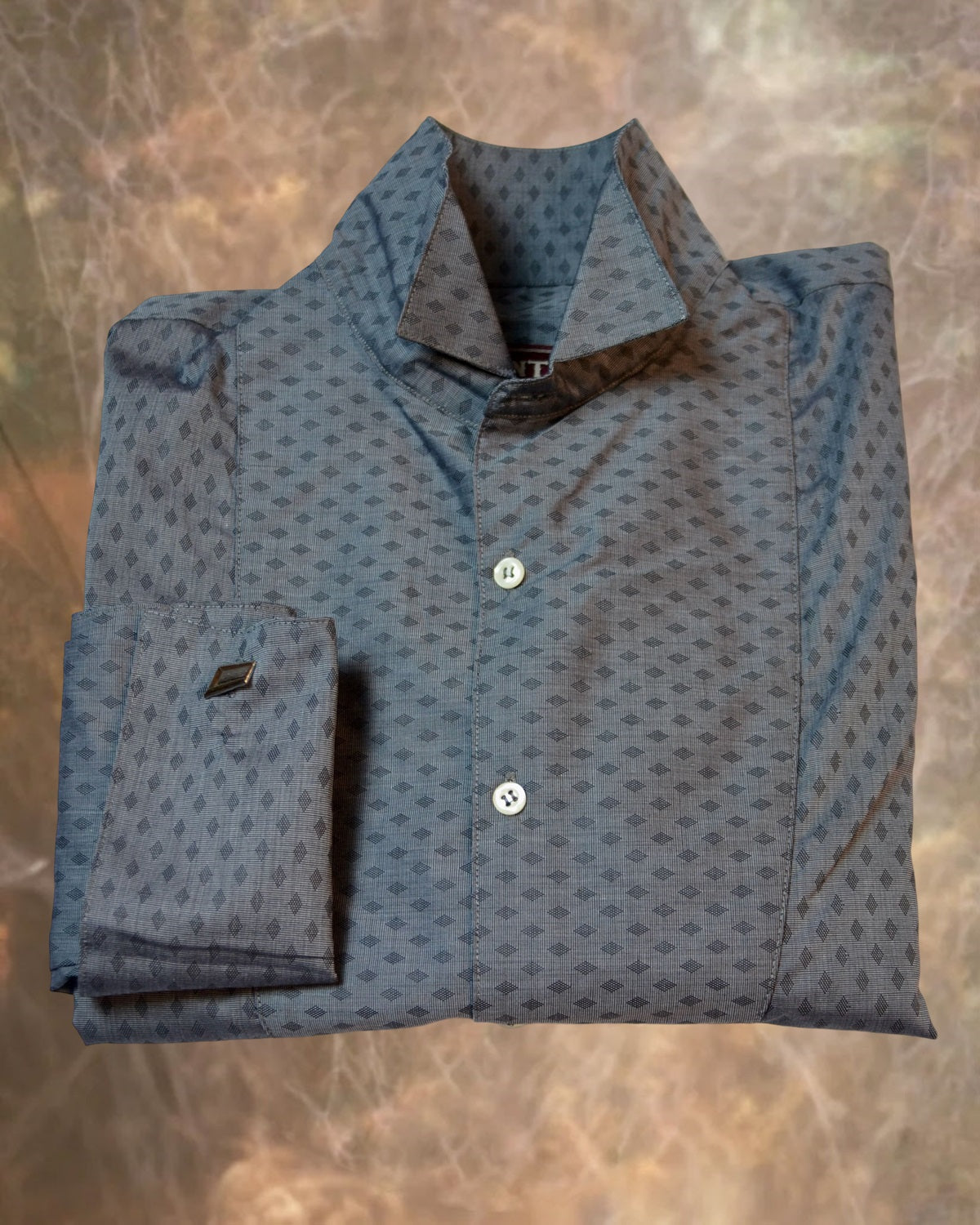 Slate Blue Diamond Men's Tuxedo Shirt