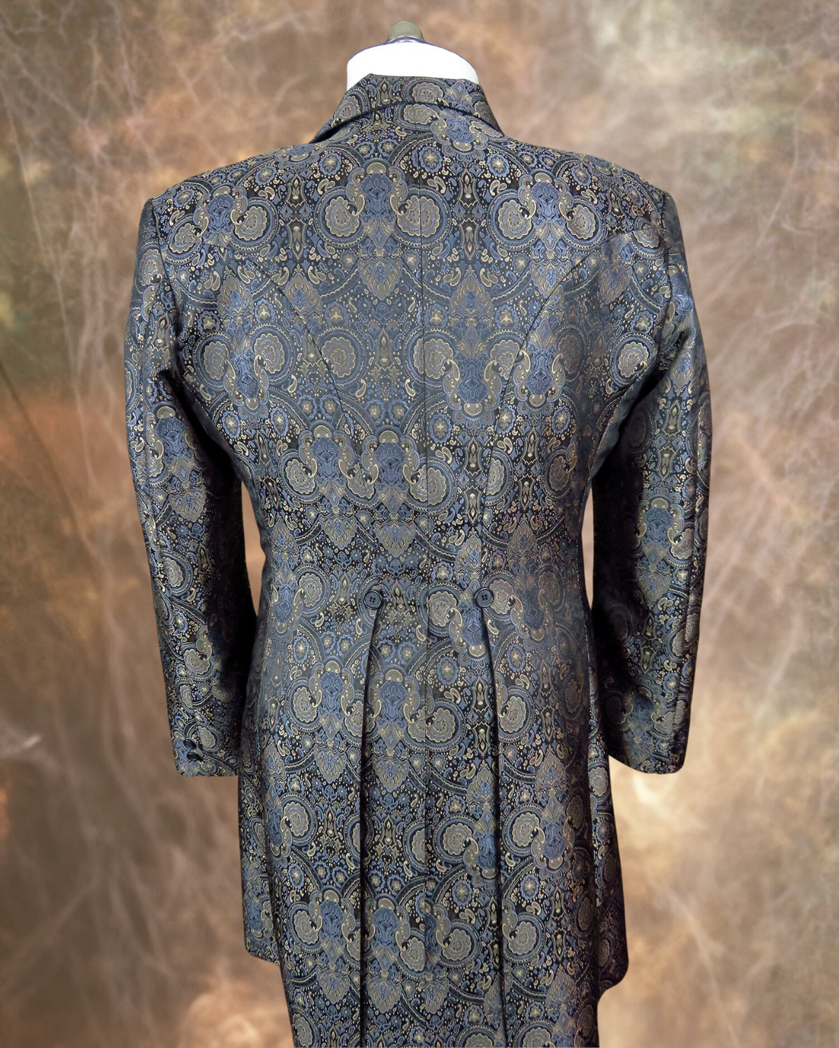 Men's Gunmetal Brocade Frock Coat