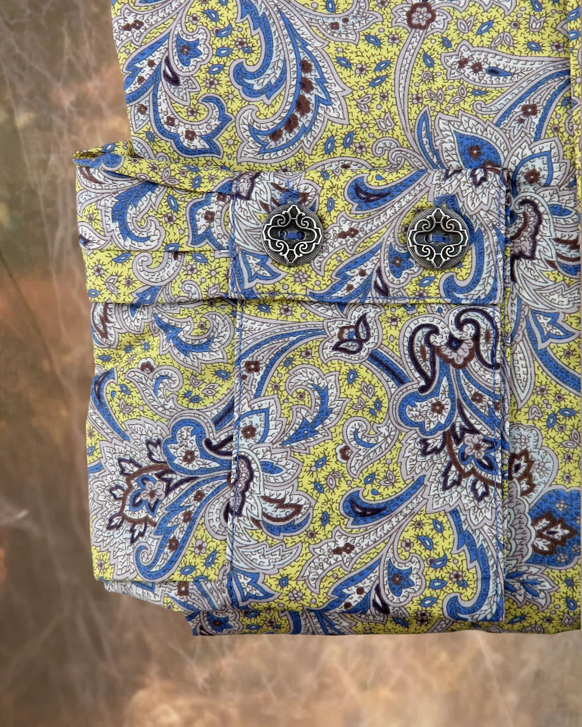Durango Paisley in Yellow and True Blue Men's Dakota Shirt