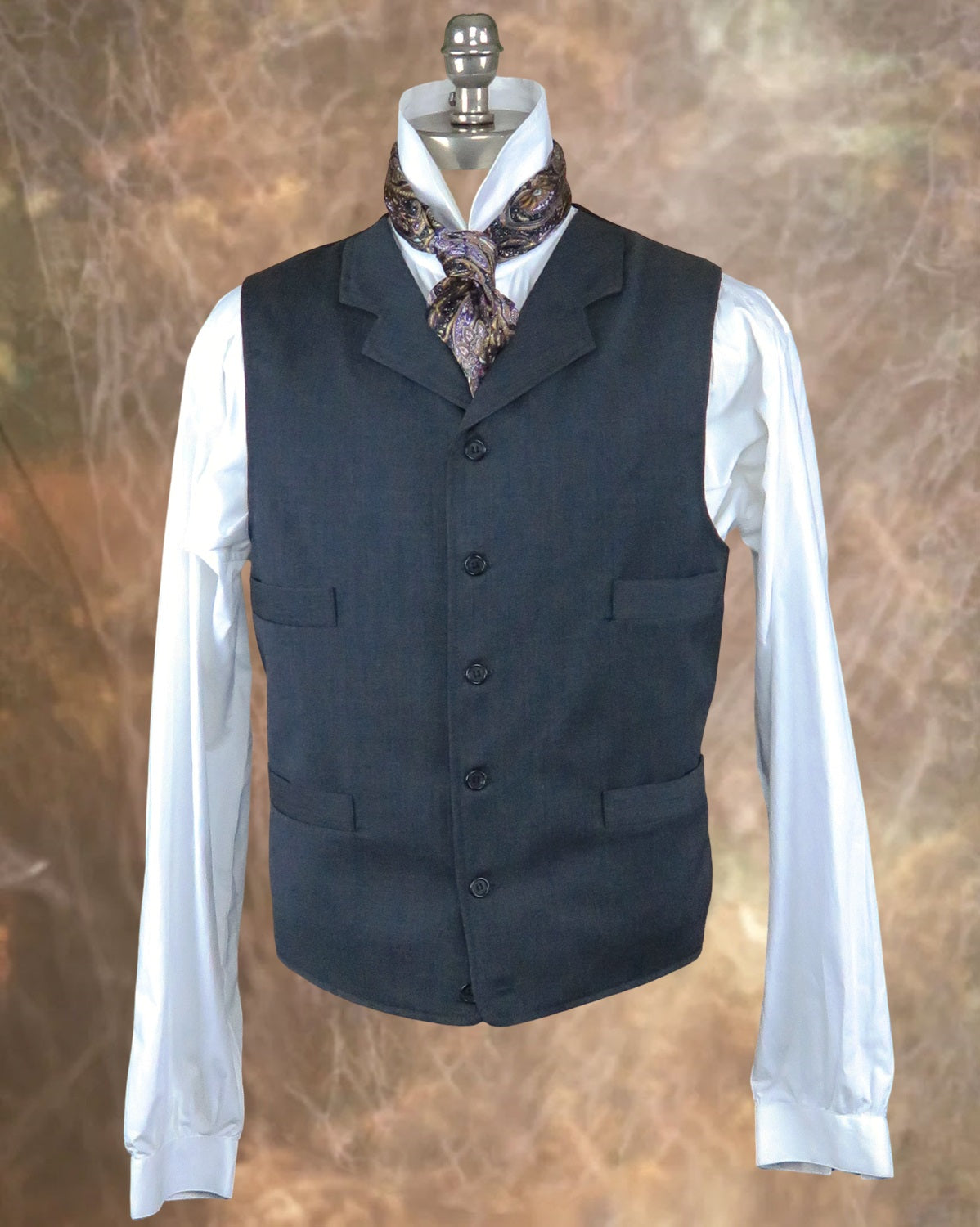 Men's Notch Vest - Grey - Western and Cowboy Vests XX-Large Men's Notch Vest - Grey - Western and Cowboy Vests XX-Large
