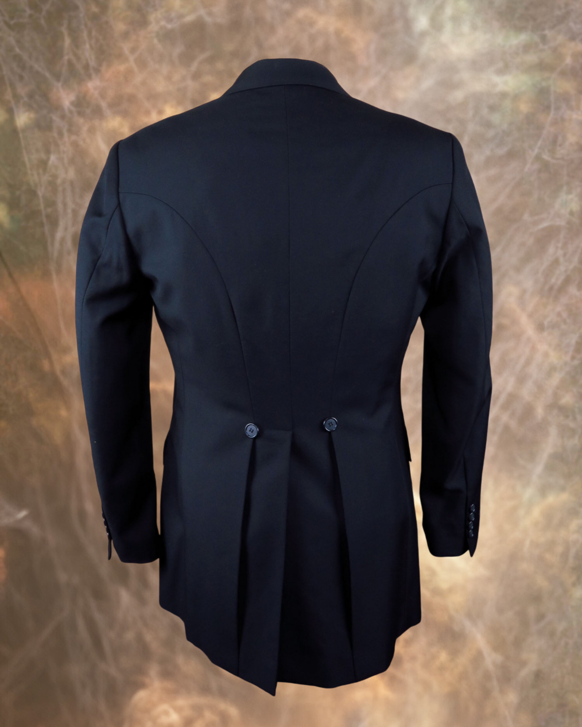 Men's Town Coat - Black Gabardine Wool