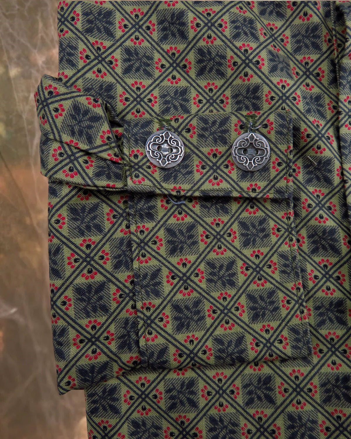 Olive and Red Lattice Dakota Shirt