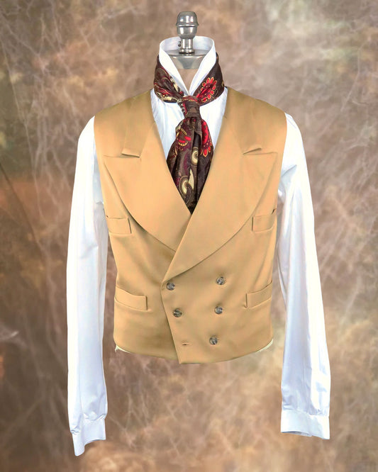 Men's Double Breasted Vest - Tan