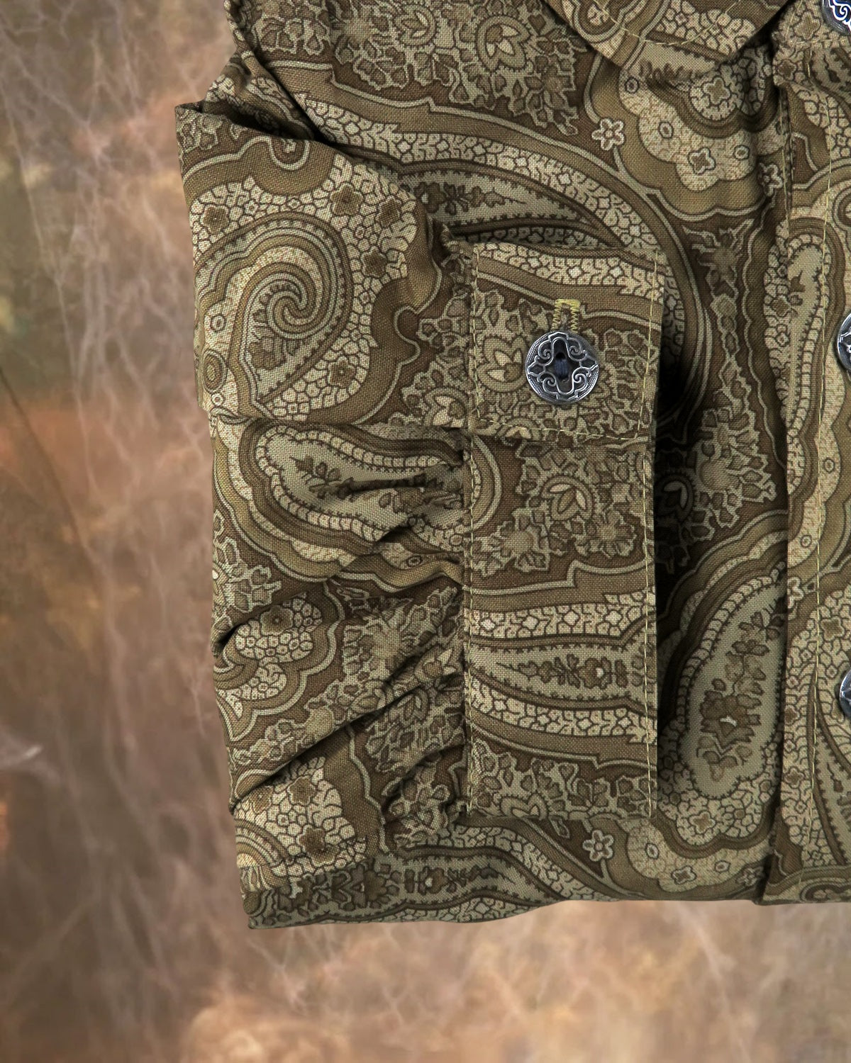 Sand Tan Floral Men's Victorian Shirt