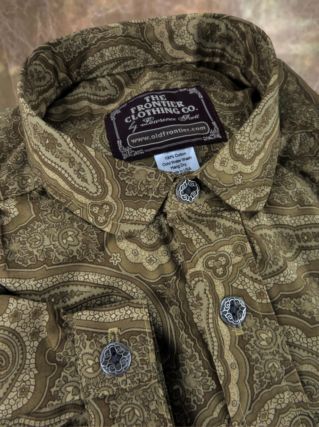 Sand Tan Floral Men's Victorian Shirt