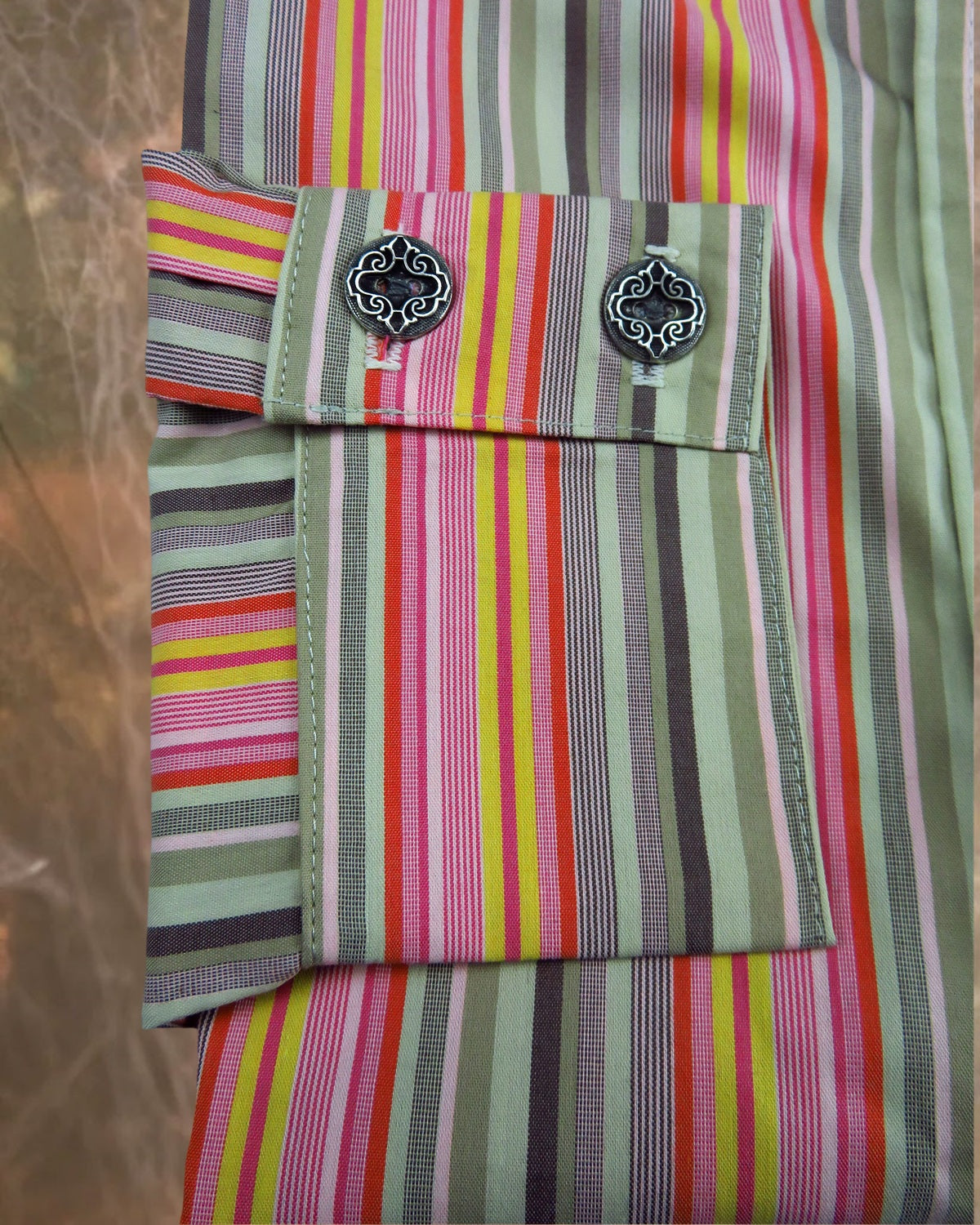 Pink Peach Yellow Stripe Dakota Shirt