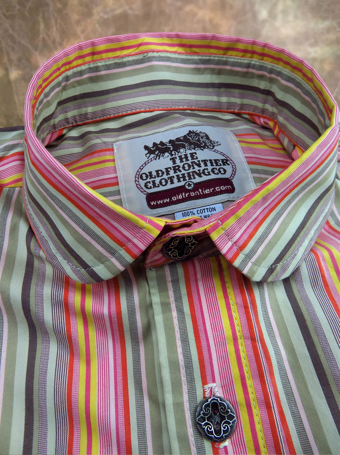 Pink Peach Yellow Stripe Dakota Shirt