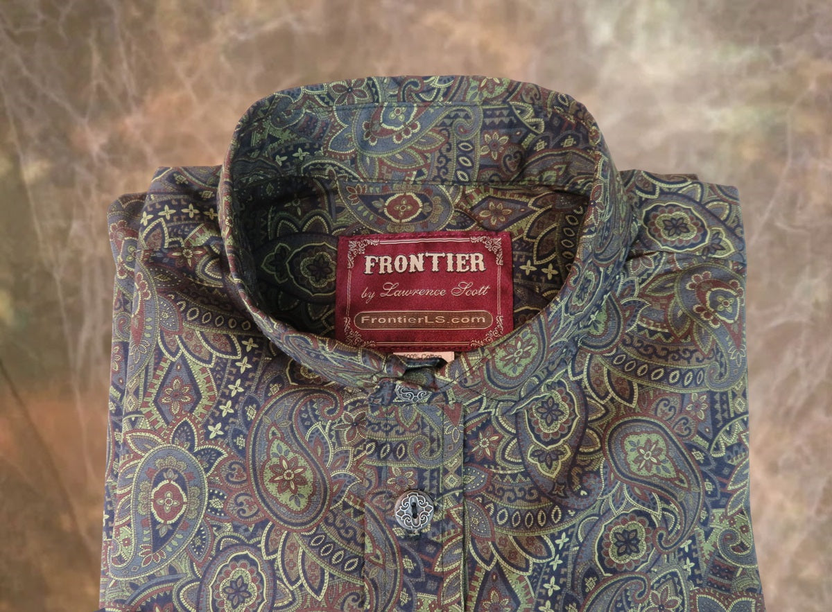 Olive and Burgundy Paisley Men's Dakota Shirt