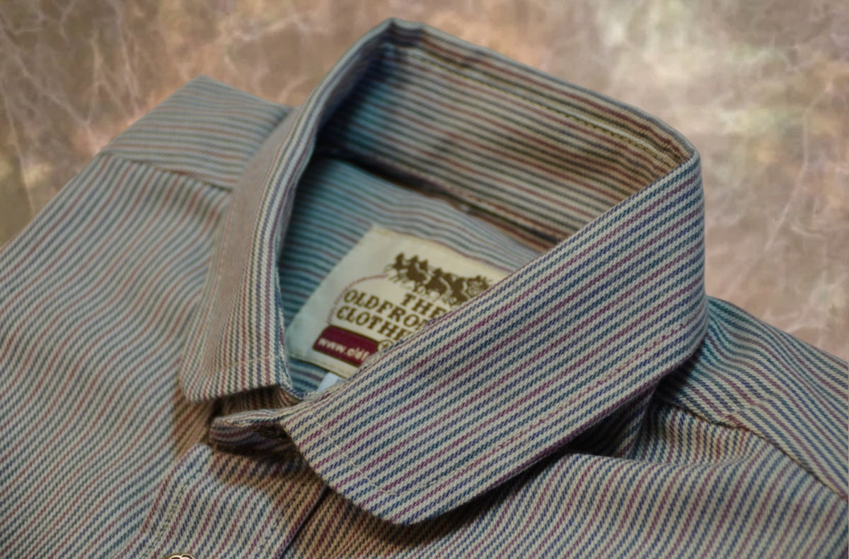 Grey, Blue and Burgundy Stripe - Men's Dakota Shirt