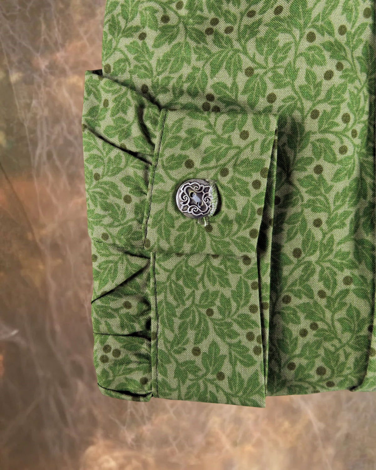 Fern Green and Seafoam Calico Men's Victorian Shirt