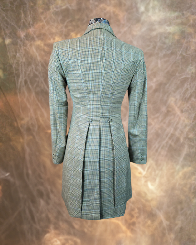 Women's Tan, Black, Rust and Navy Mini Herringbone Tailored Frock Coat