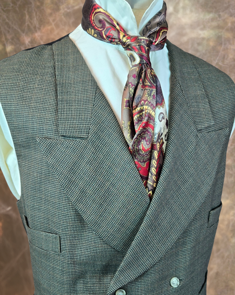 Men's Double Breasted Vest - Brown and Black Mini Houndstooth 644