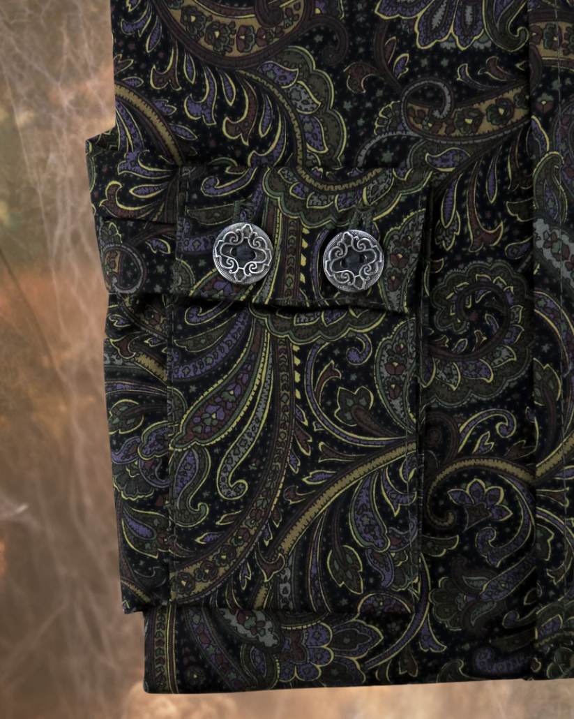 New Orleans Purple and Green Floral Paisley Men's Dakota Shirt