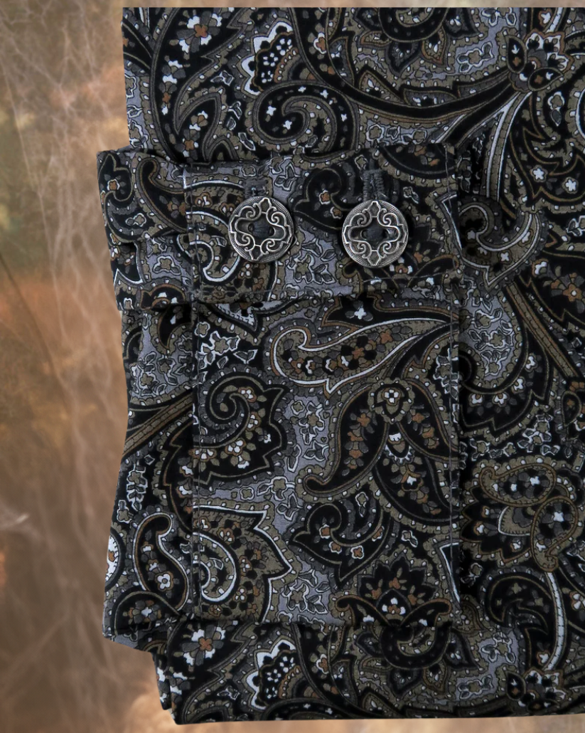 Thistle and Rust Floral Paisley Men's Dakota Shirt