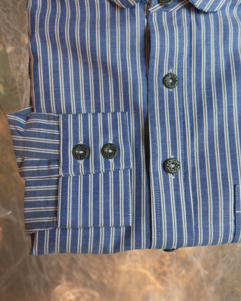 Faded Blue with White Stripe Men's Dakota Shirt