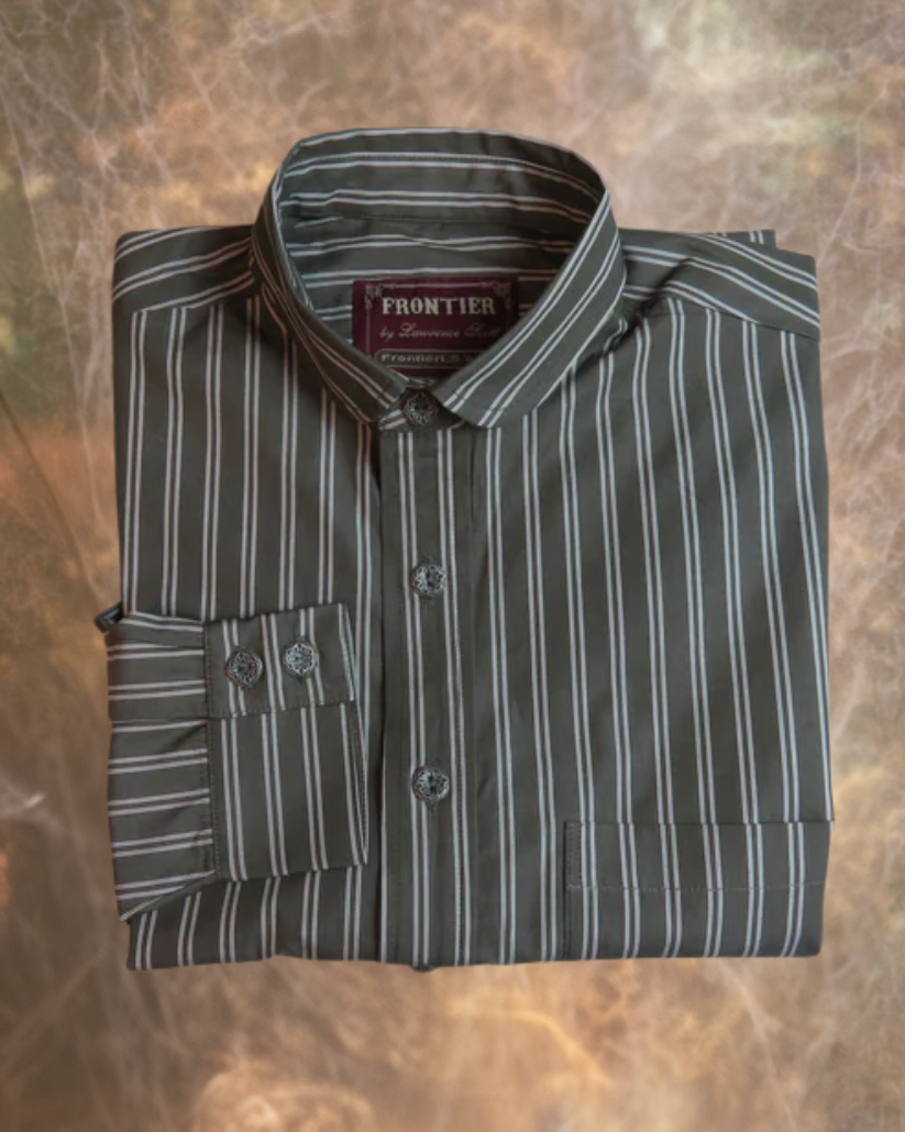 Dark Grey and White Stripe Men's Dakota Shirt