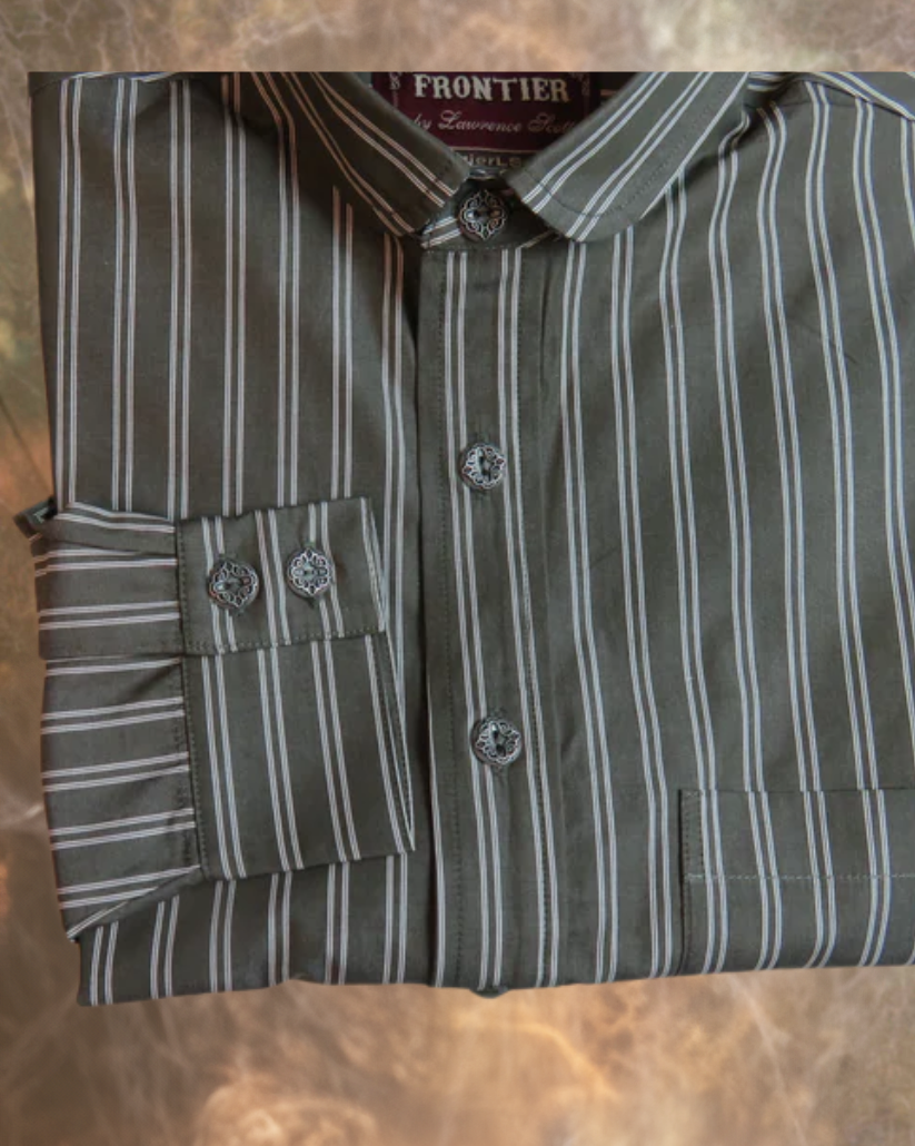 Dark Grey and White Stripe Men's Dakota Shirt