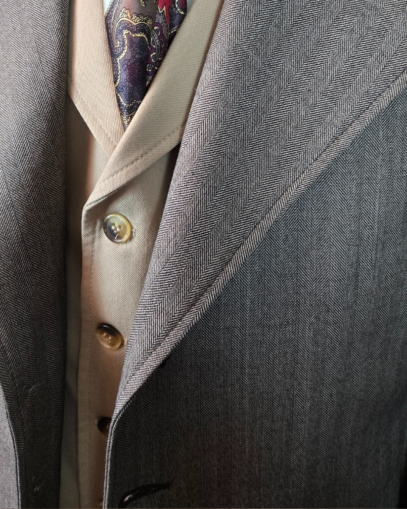 Men's Frock Coat - Brown and Black Herringbone
