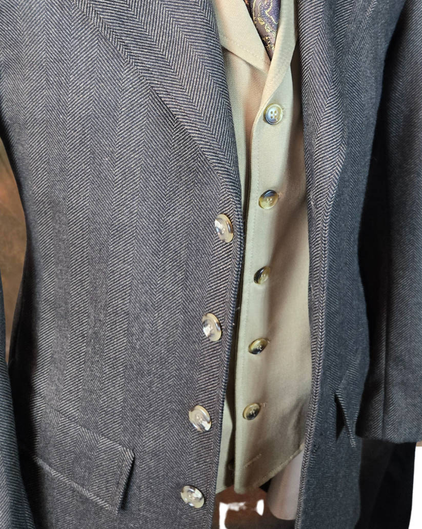 Men's Frock Coat - Brown and Black Herringbone