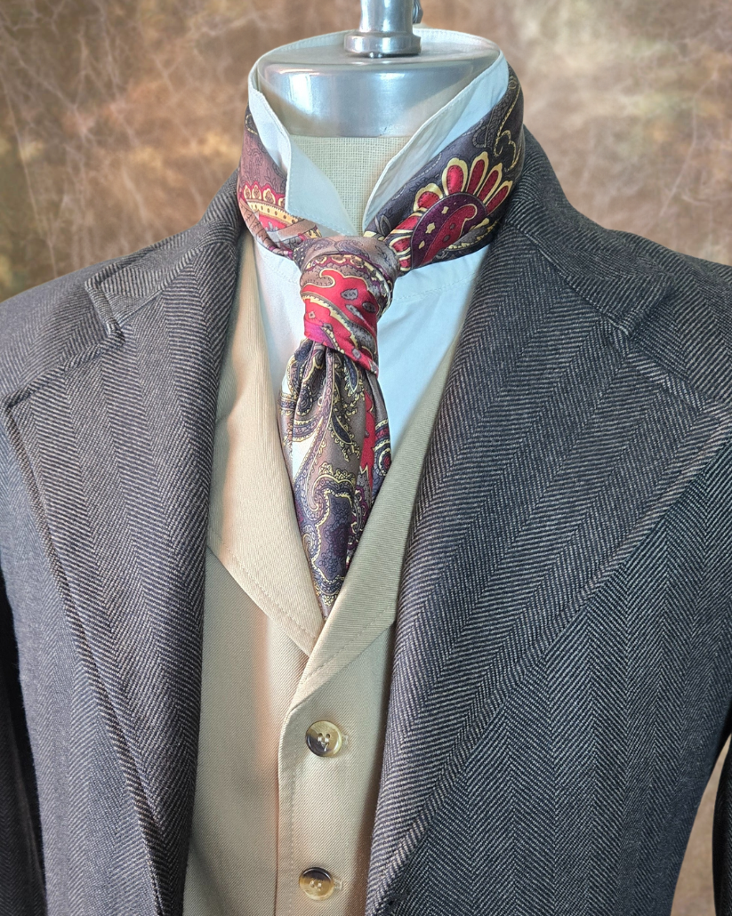 Men's Frock Coat - Brown and Black Herringbone