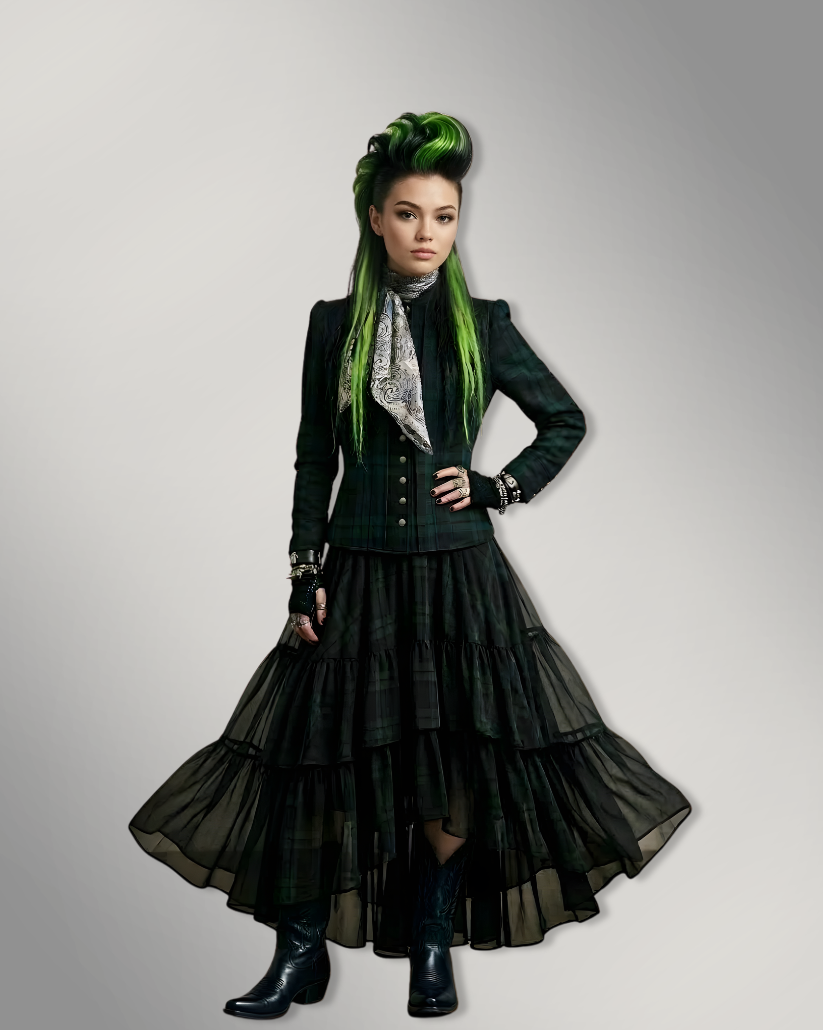 Women's Victoriana Peplum Coat – Black Watch Plaid
