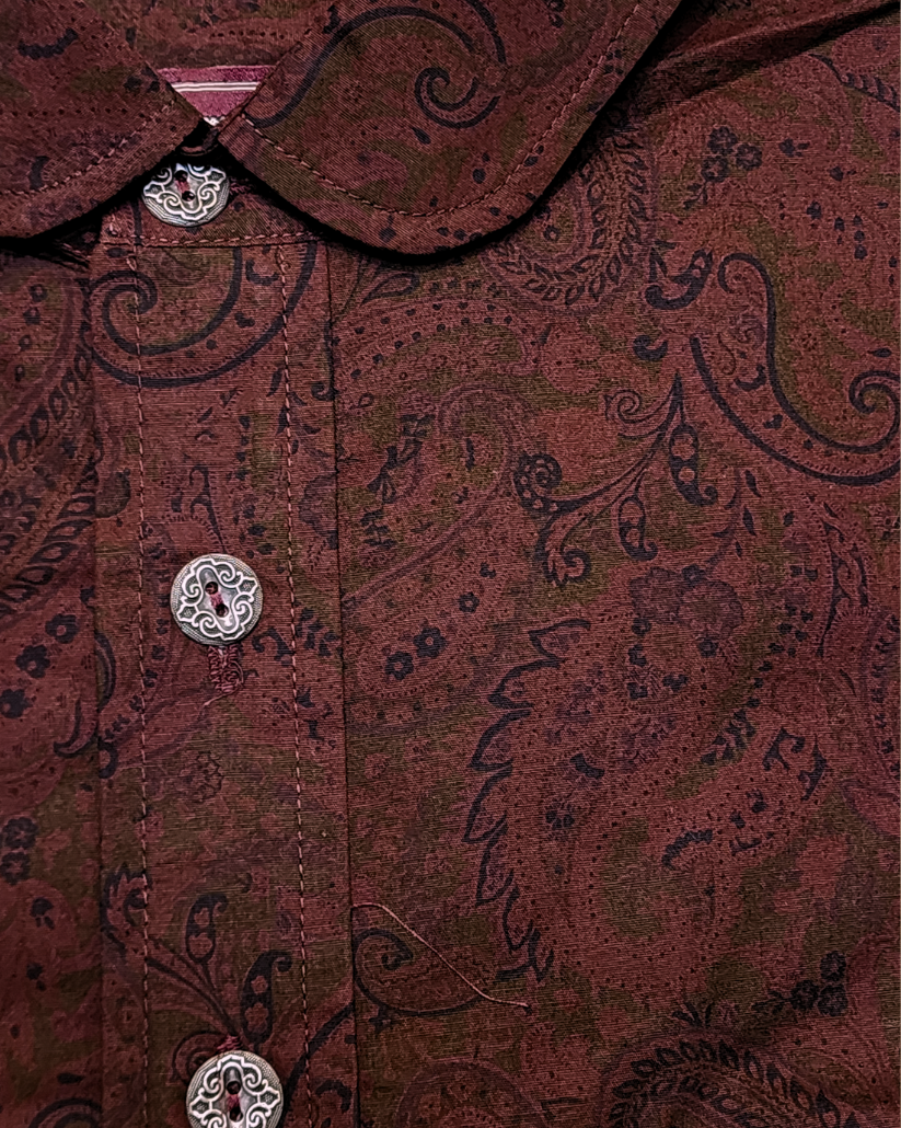 Men’s Dakota Shirt – Darkest Maroon Paisley