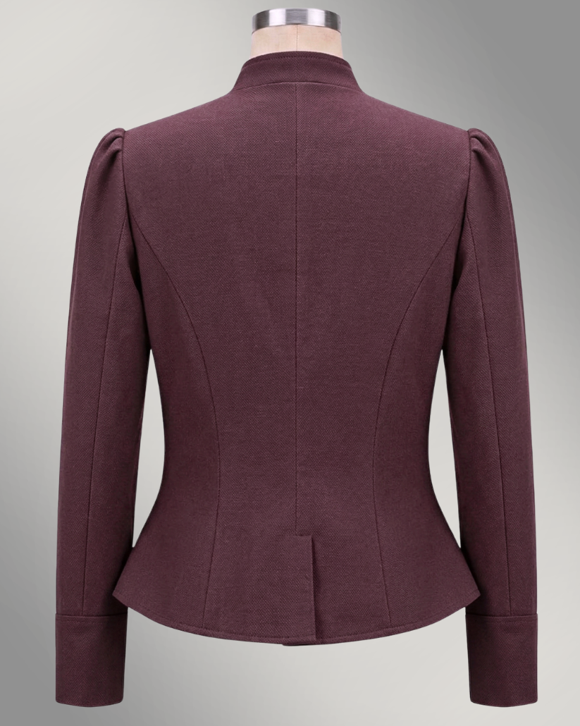 Women's Victoriana Peplum Coat – Blackwood Cherry Wool