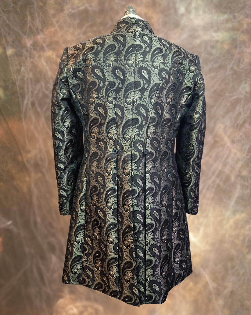 Men's Brocade Frock Coat - Brown Paisley