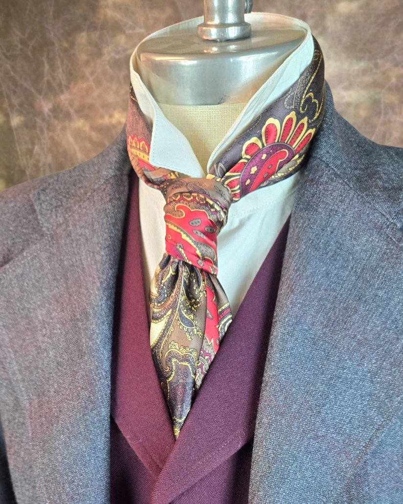 Men's Frock Coat - Grey with Faded Purple Windowpane f13