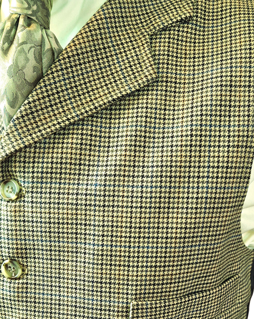 Men's Notch Vest - Black, Rust and Navy Mini Herringbone #669