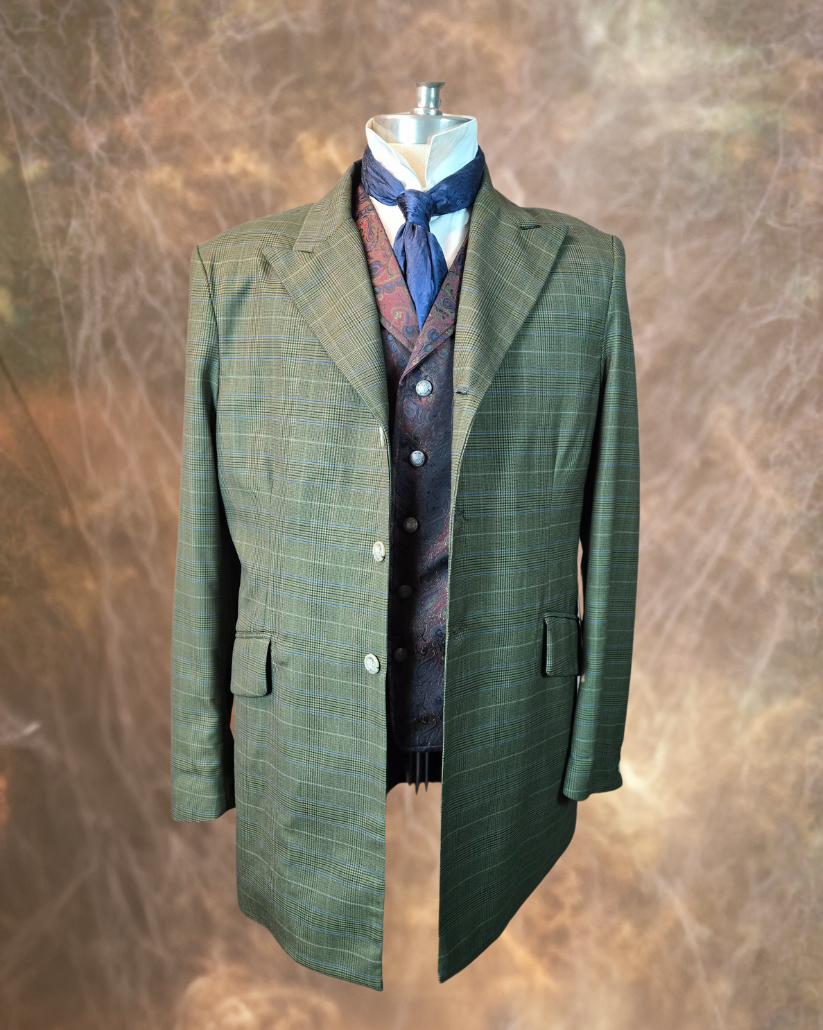 Men's Town Coat - Green Glen Plaid with Blue and Rust Accent