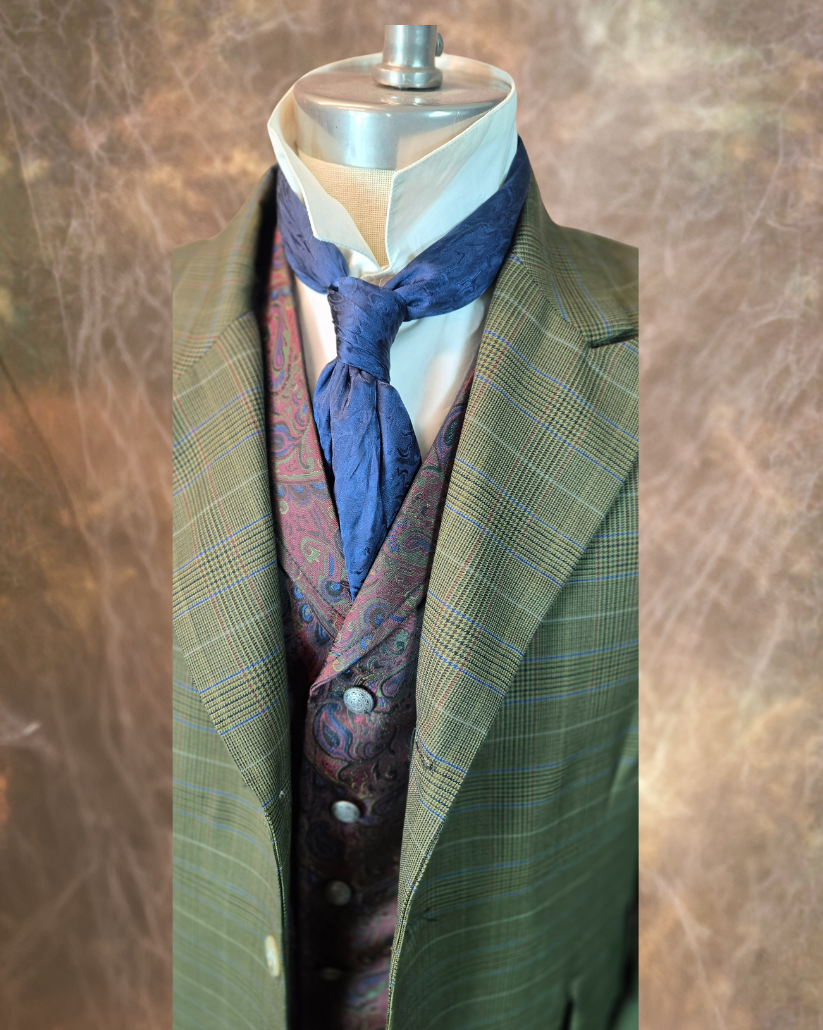 Men's Town Coat - Green Glen Plaid with Blue and Rust Accent