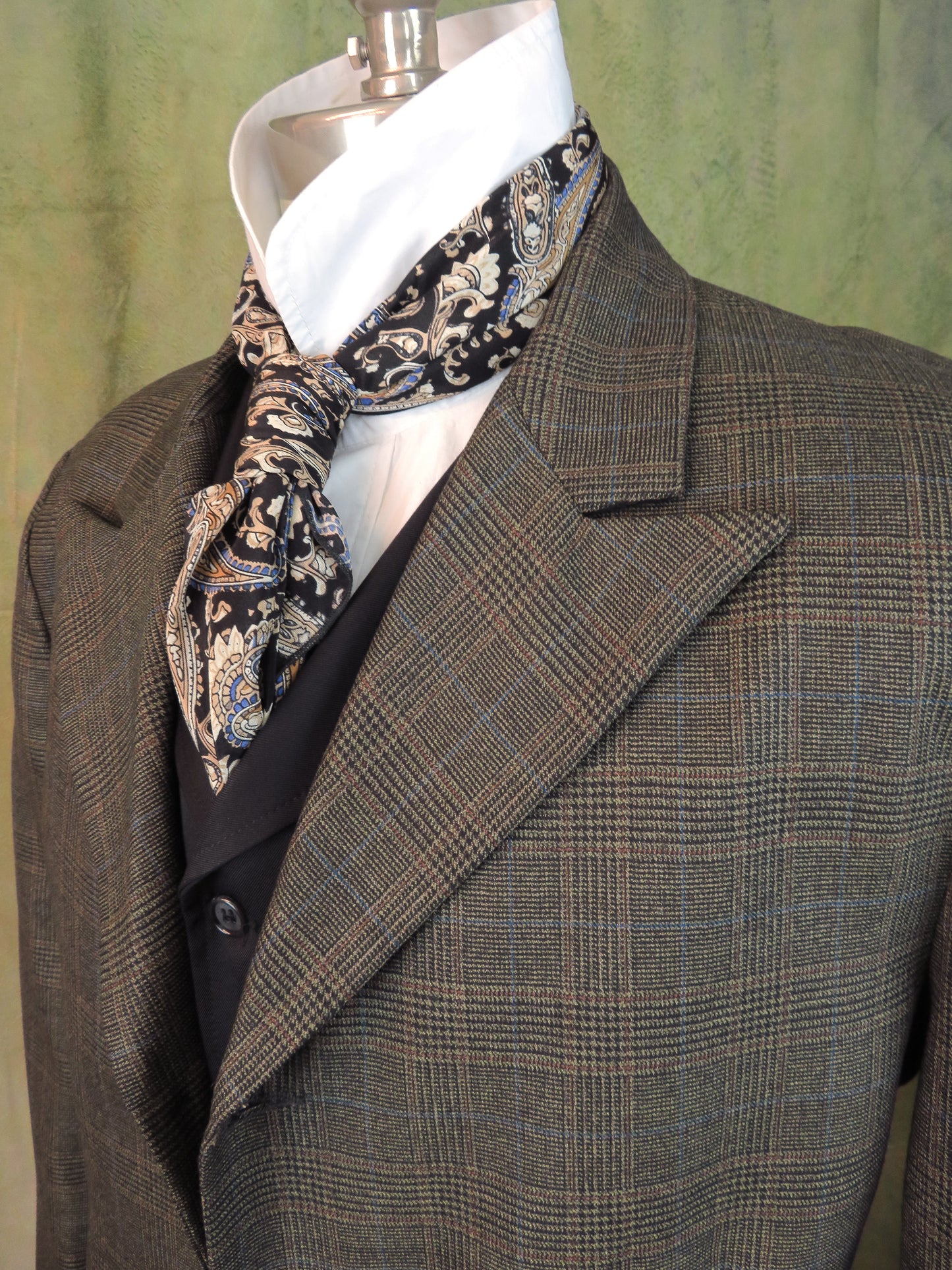 Men's Town Coat - Black Forest Green Glen Plaid