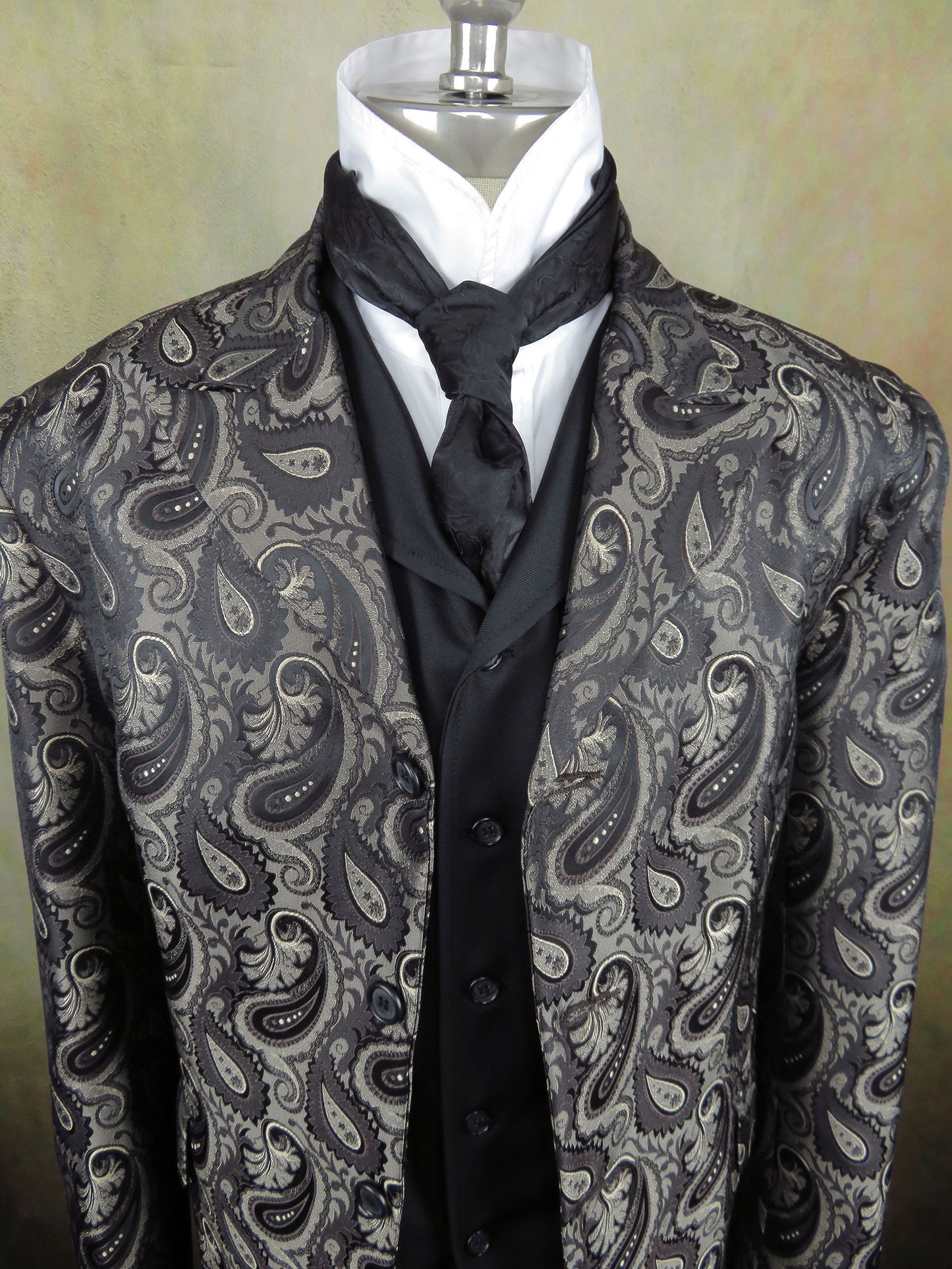 Men's Town Coat - Brown Paisley Brocade